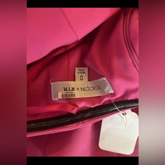 TOCCIN Design Collective Bow Sleeve Mini Dress Size 0 Pink Formal Cocktail - Picture 11 of 11